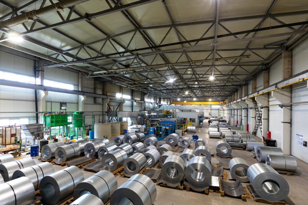 Photo of sheet metal in a factory